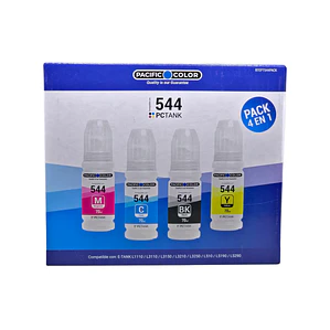 Pack 4 Tintas 544 Compatibles con Epson L3110 L3210 L3250 L5190 - Pacific Color