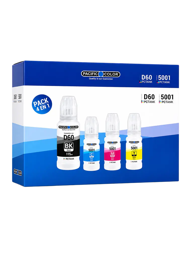Pack 4 Tintas D60 5001 Pacific Color Compatible Brother 2