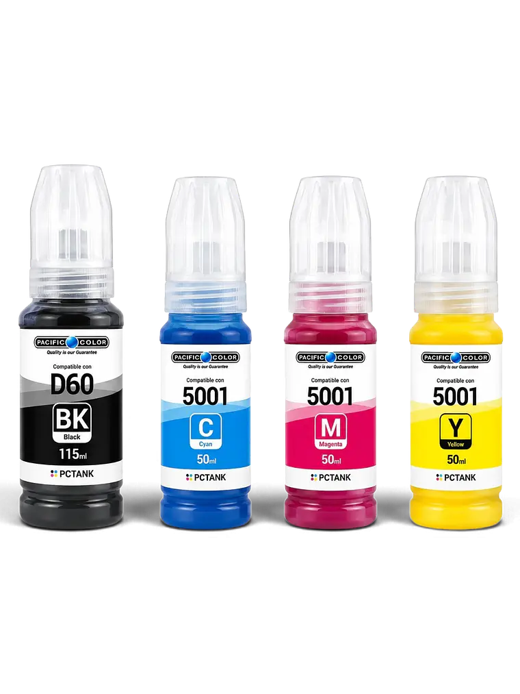 Pack 4 Tintas D60 5001 Pacific Color Compatible Brother 1