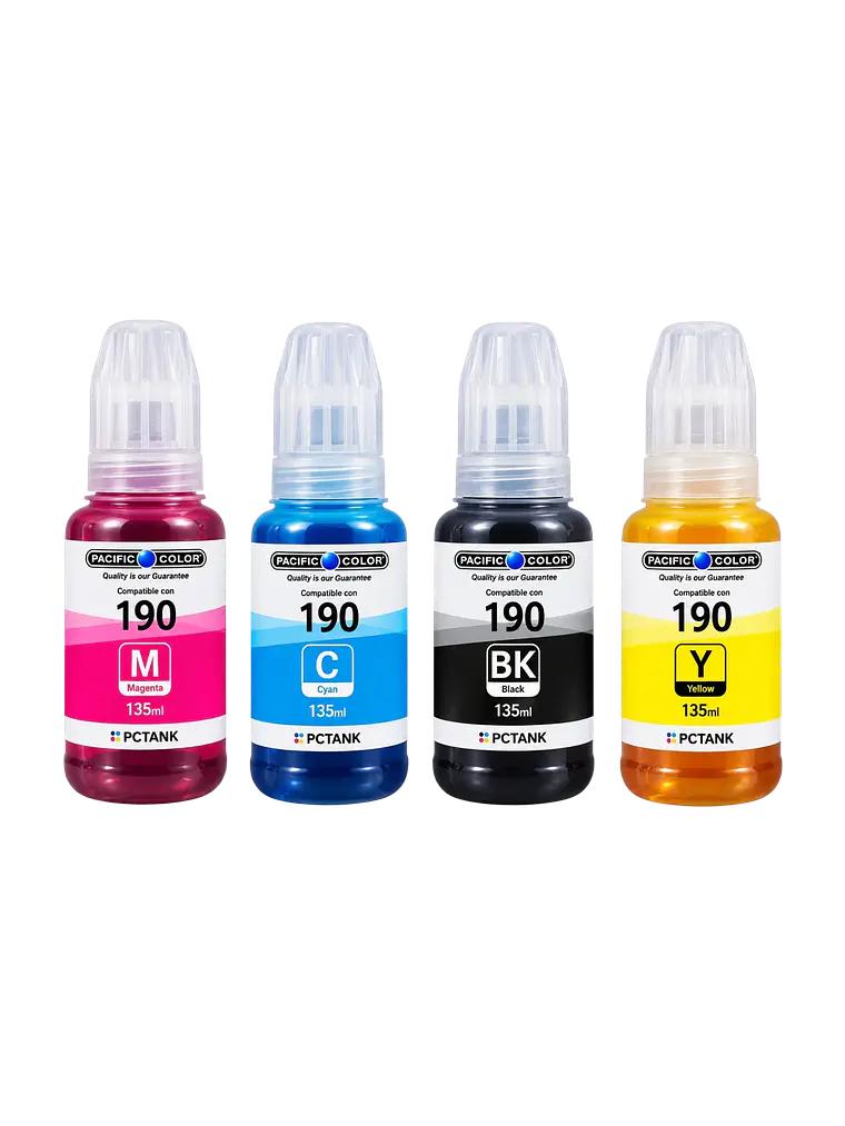 Pack 4 Tintas GI-190 Pacific Color Compatible Canon 1