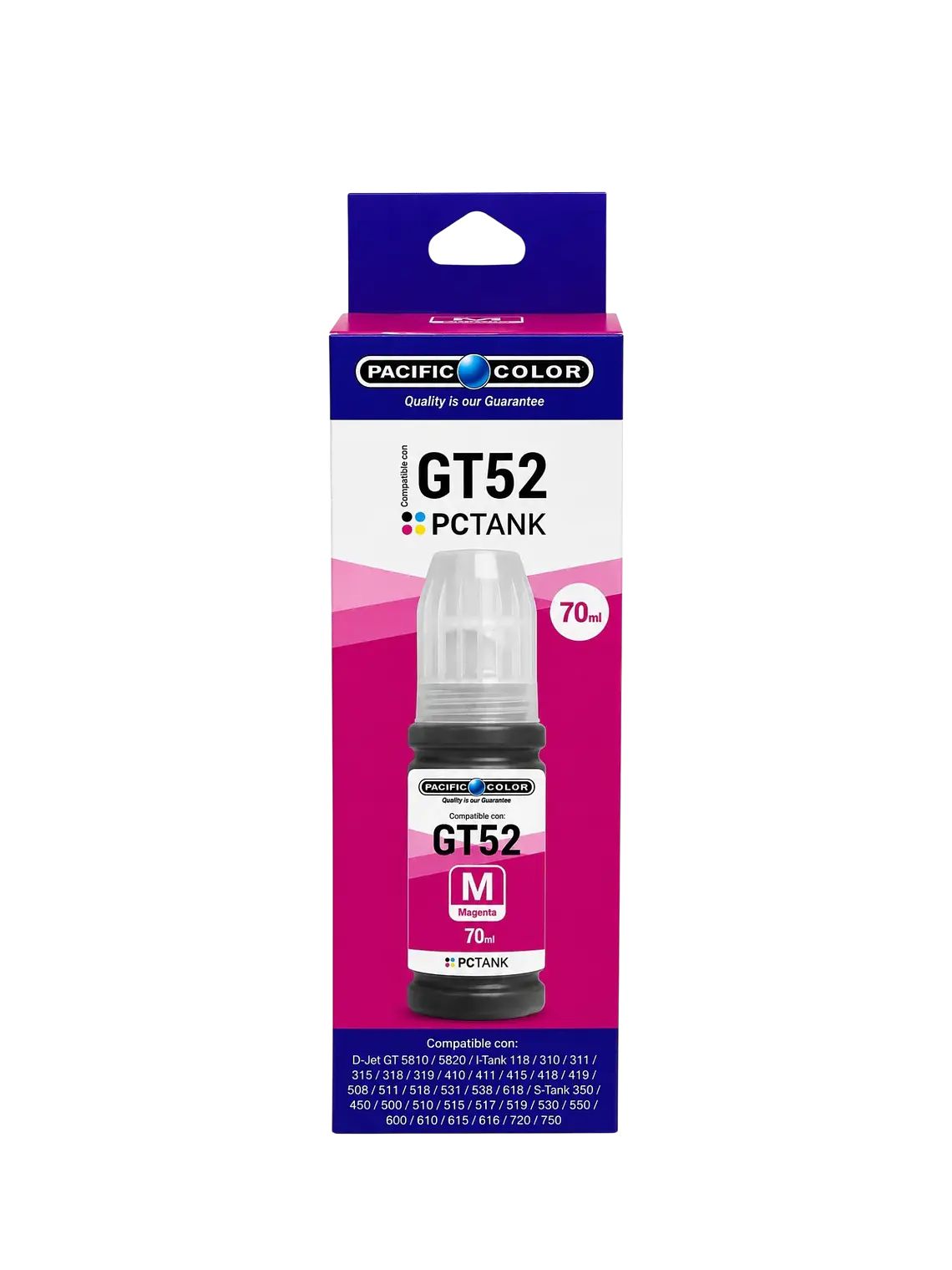 Tinta Alternativa Pacific Color 52 Magenta Compatible con HP 2