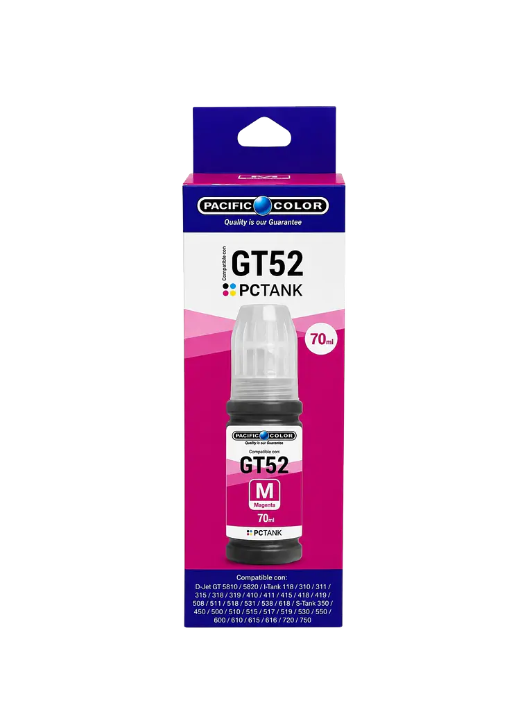 Tinta Alternativa Pacific Color 52 Magenta Compatible con HP 2