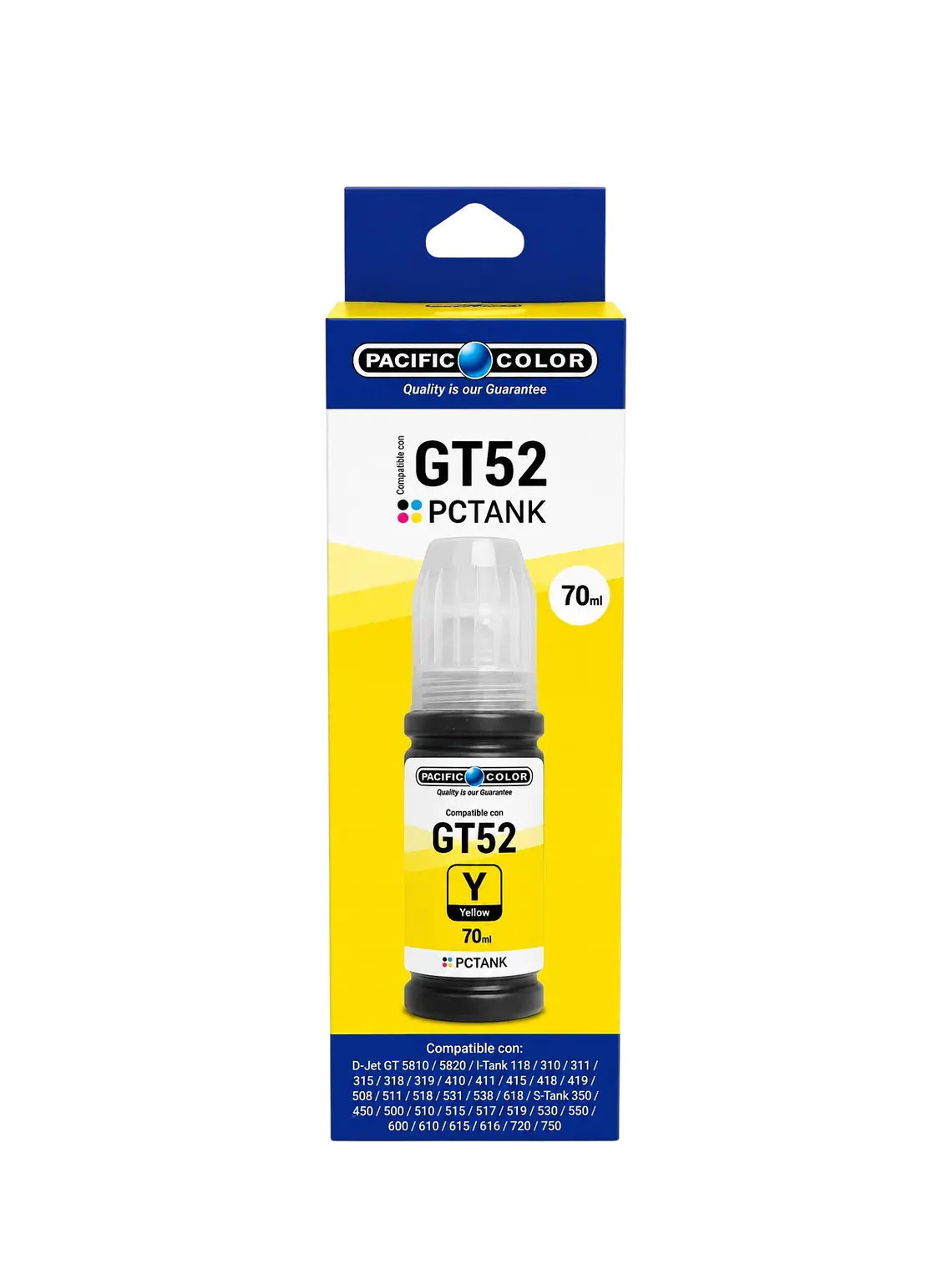 Tinta Alternativa Pacific Color 52 Amarillo Compatible con HP 2