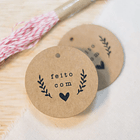 TAGS redondas Cartão Kraft 4