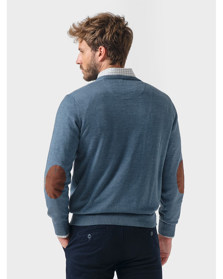 PULLOVER BICO MELANGE | AZUL