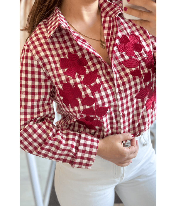 CAMISA VICHY BORDÔ