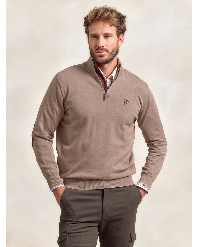 Suéter com Zíper Frontal Brand | Piedra