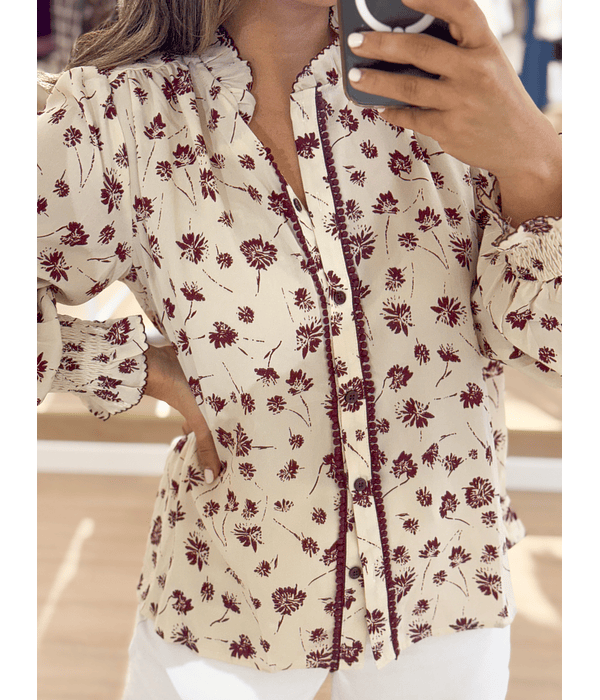 CAMISA ESTAMPADA BORDO