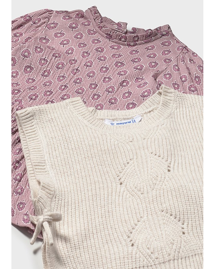 Vestido c/ colete tricô