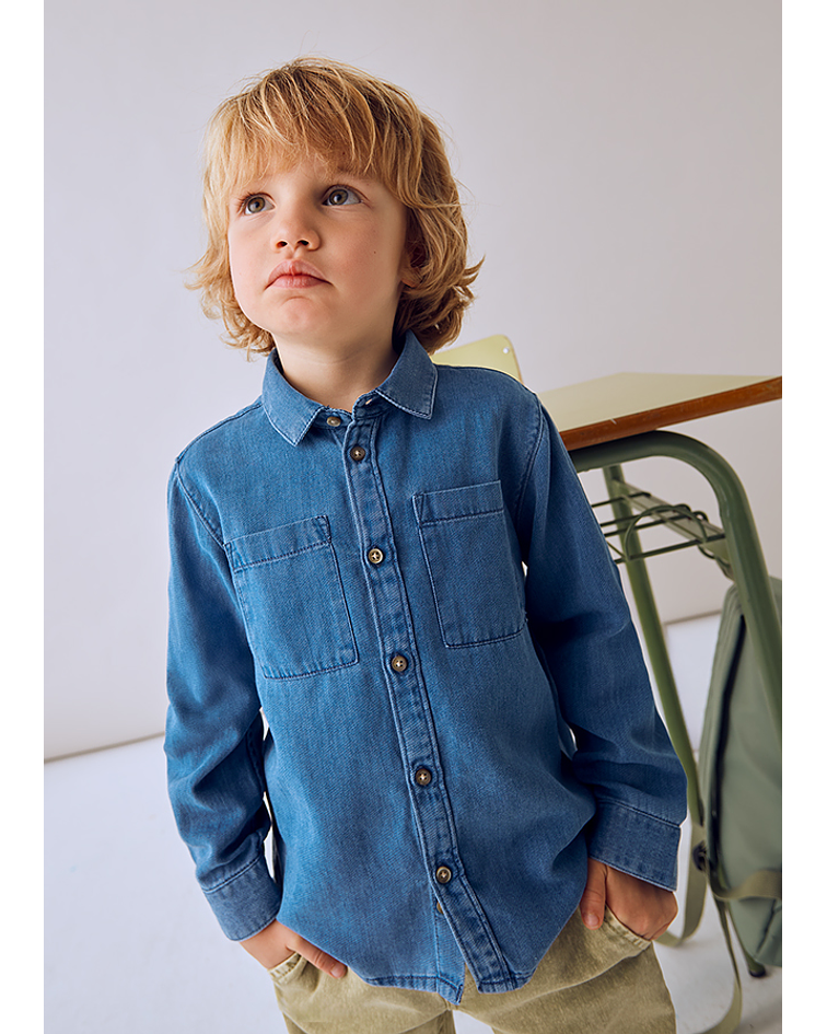 Camisa m/comp. denim