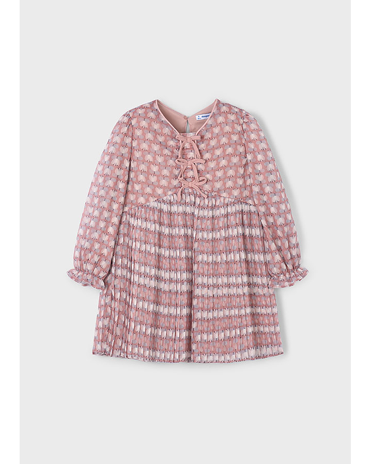 Vestido plissado estampado