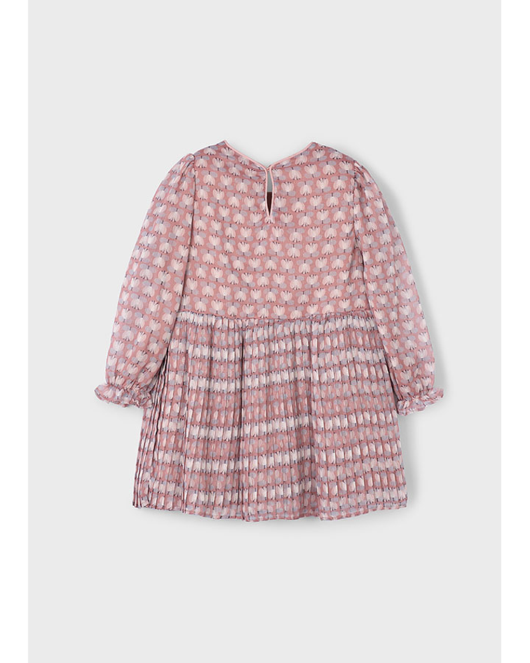 Vestido plissado estampado