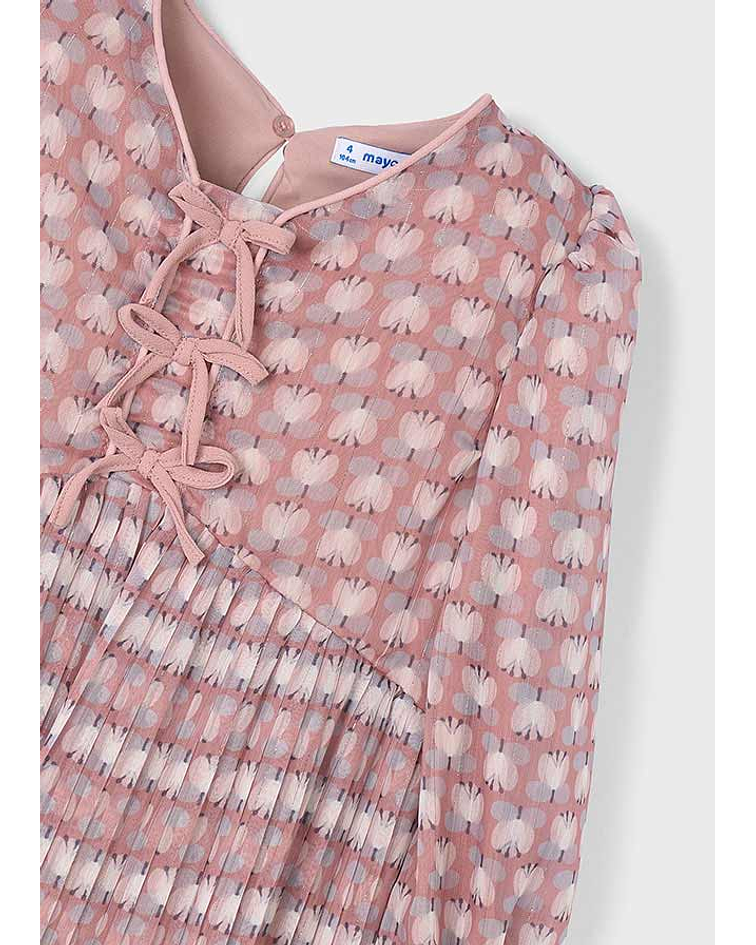 Vestido plissado estampado