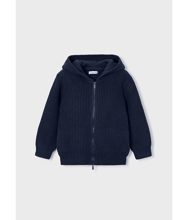 Casaco tricot c/carapuço