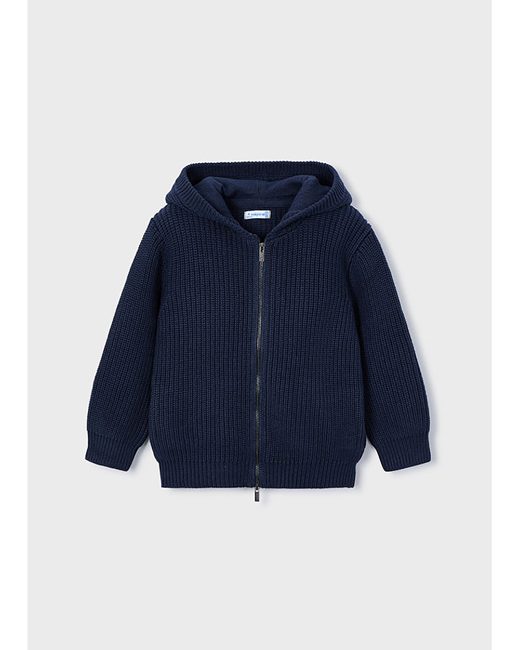 Casaco tricot c/carapuço