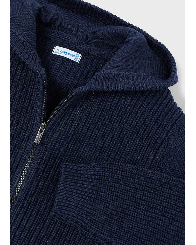 Casaco tricot c/carapuço