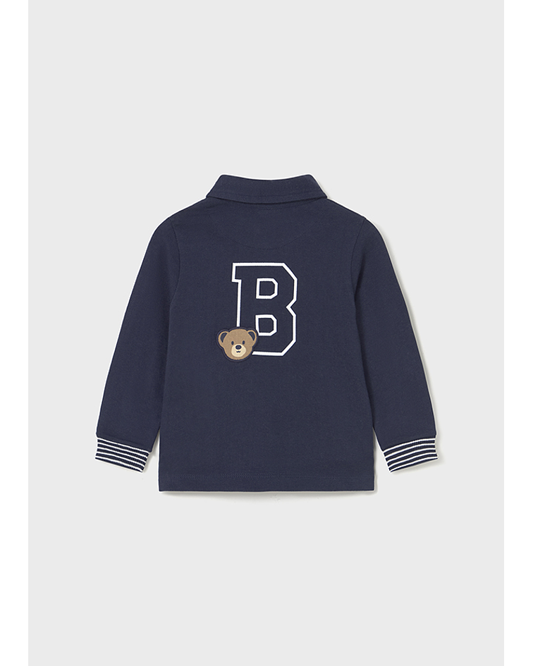 Polo m/comp. liso detalhes