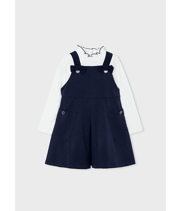 Conj. jardineira blusa cisne