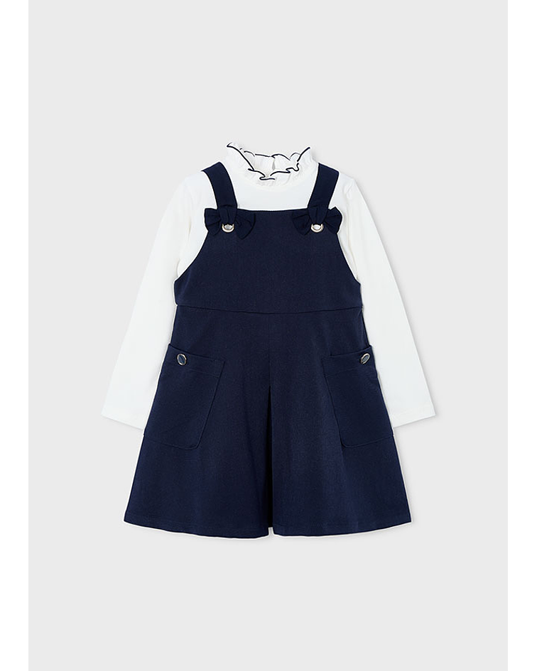 Conj. jardineira blusa cisne