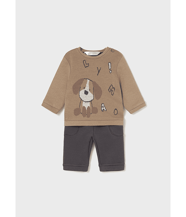 Conj. calça jacquard