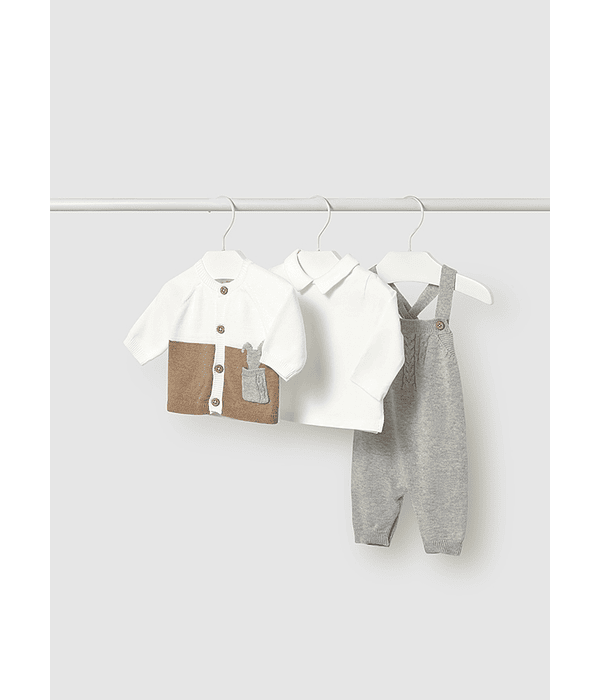 Conj. jardineira tricot