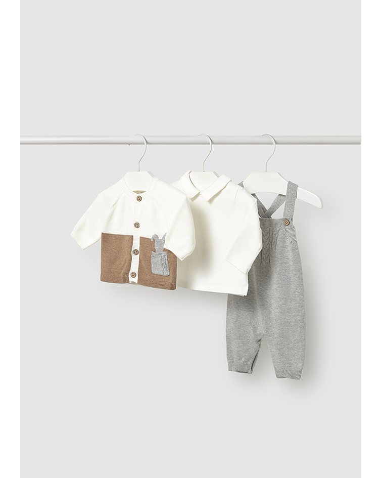 Conj. jardineira tricot