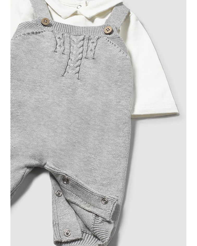 Conj. jardineira tricot