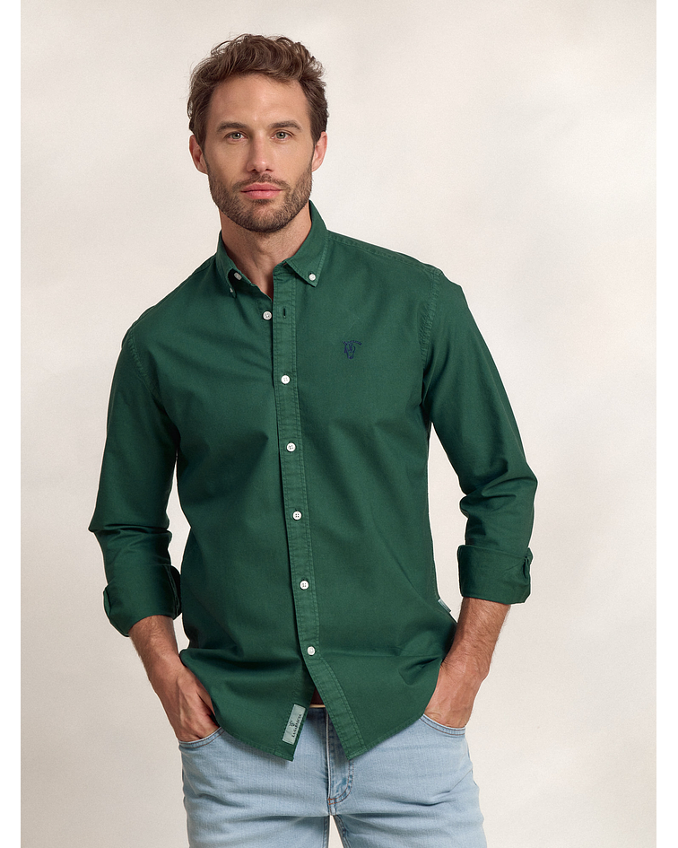 Camisa Garment Dyed Egeo