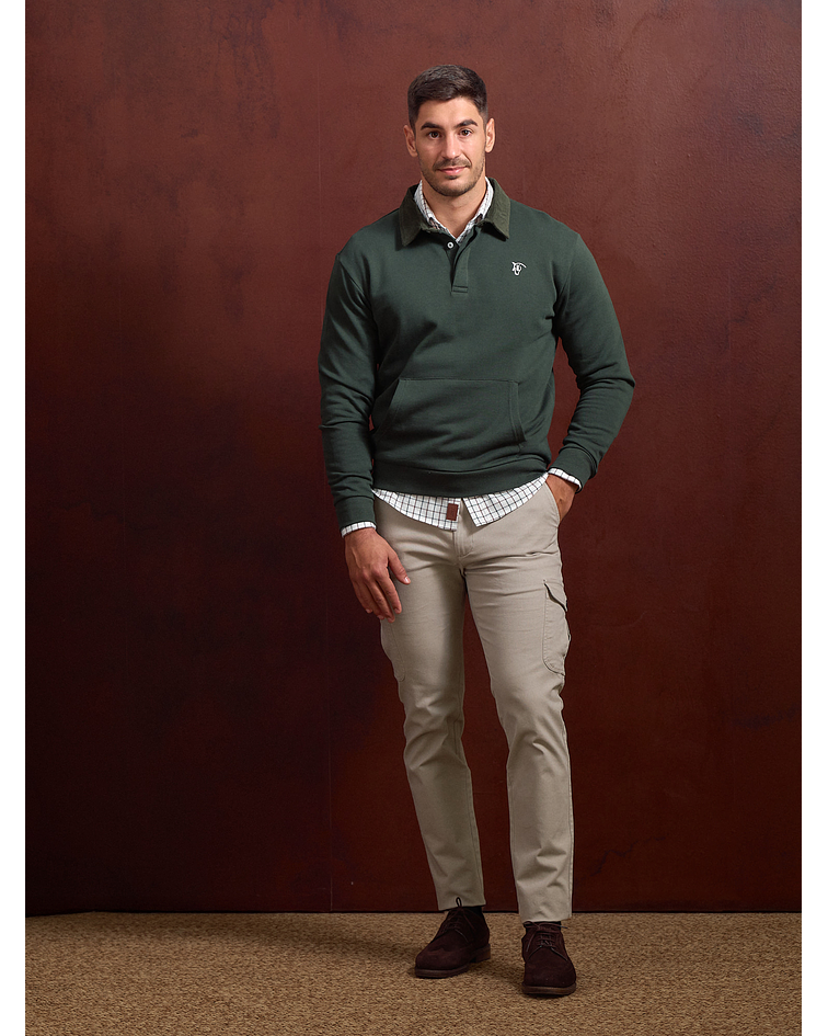 Sweatshirt Veludo Côtelé Gola Polo Abeto