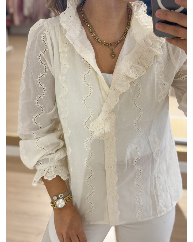 CAMISA BEGE BORDADA