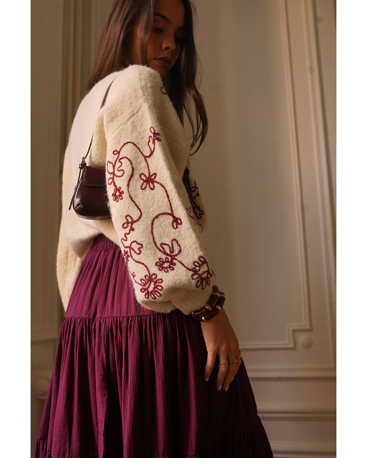 CAMISOLA MALHA COM BORDADO