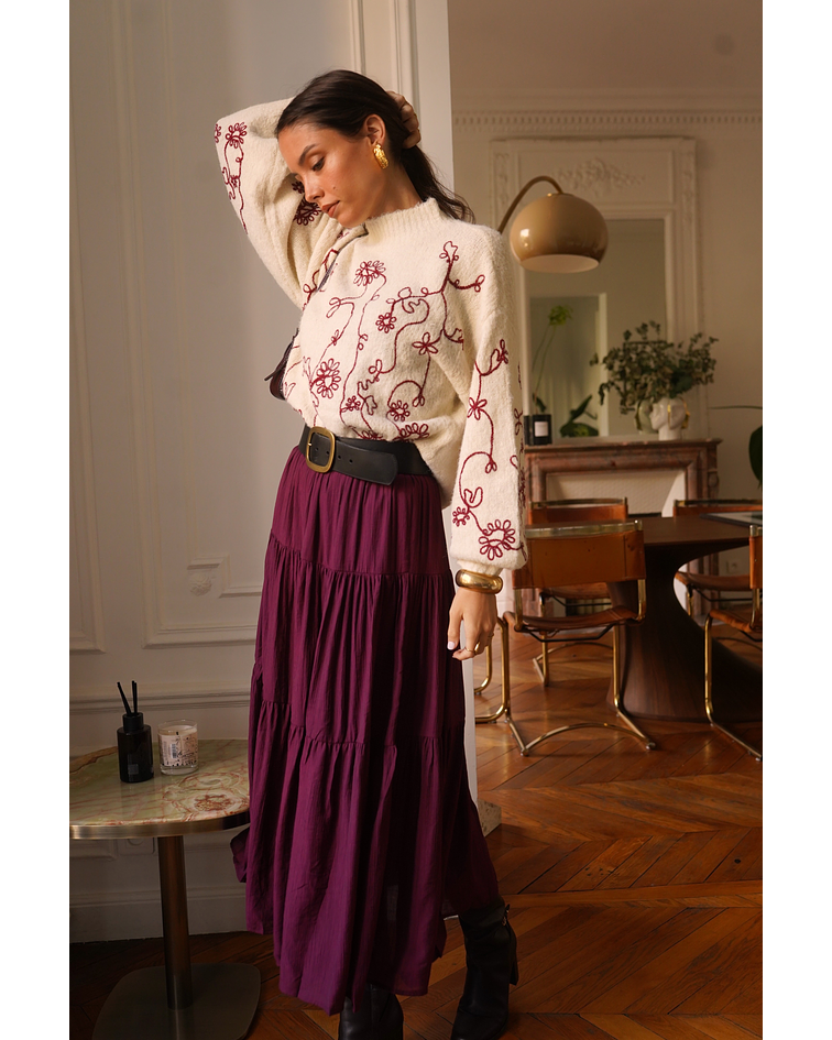 CAMISOLA MALHA COM BORDADO