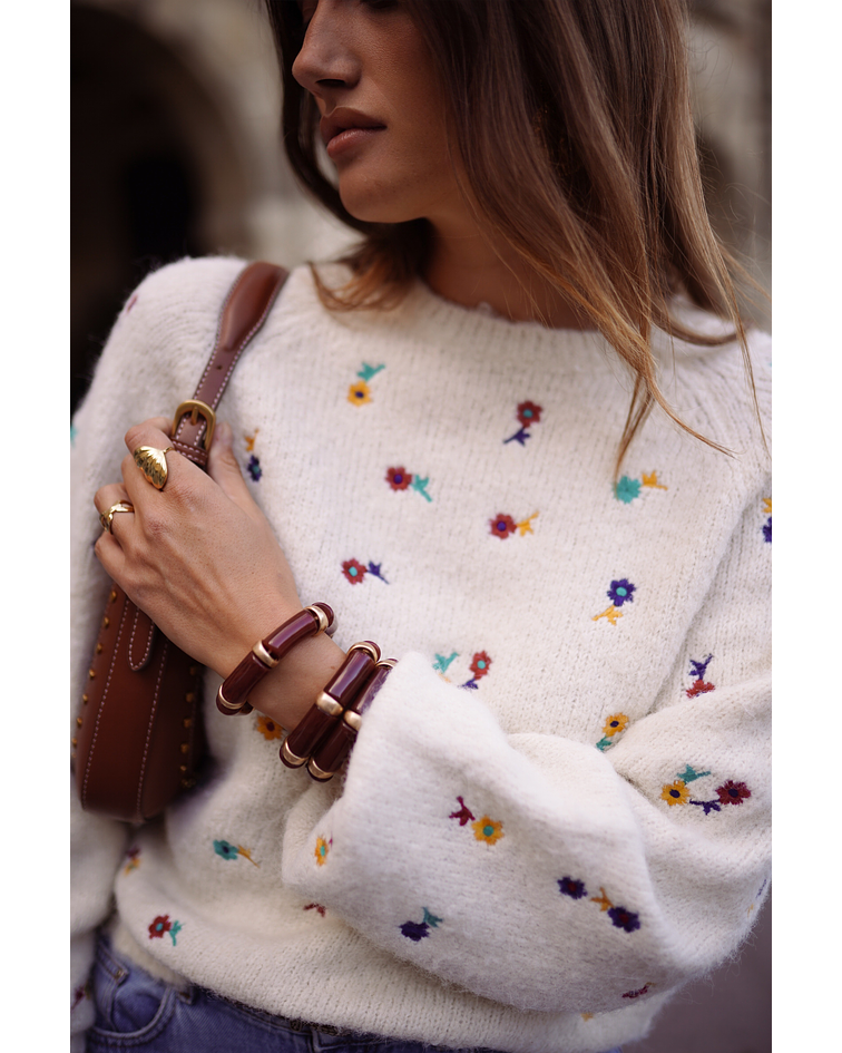 CAMISOLA MALHA COM BORDADOS