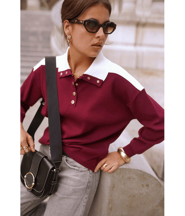 PULLOVER BORDÔ PORMENORES