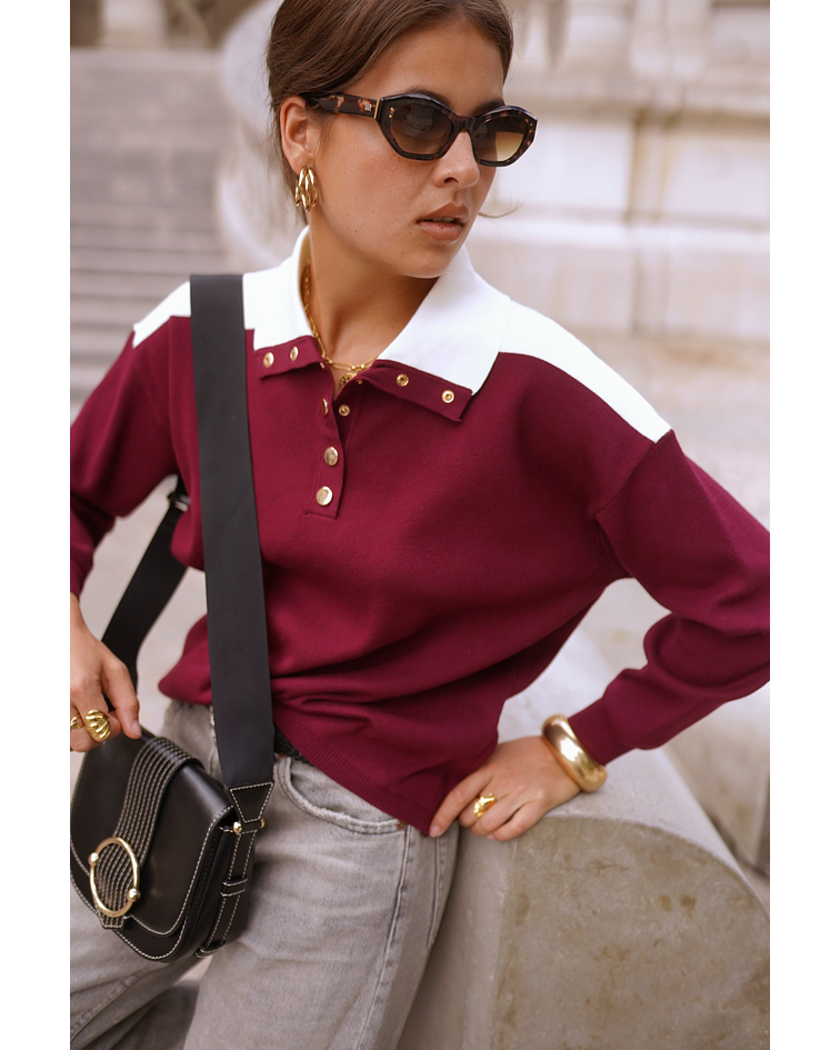 PULLOVER BORDÔ PORMENORES