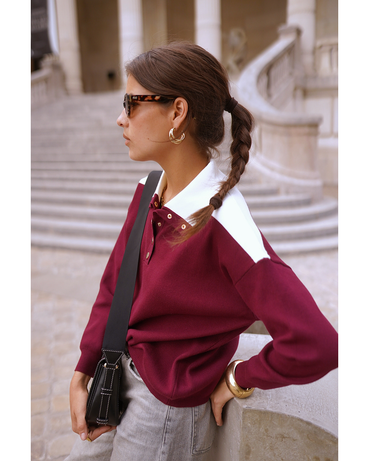 PULLOVER BORDÔ PORMENORES