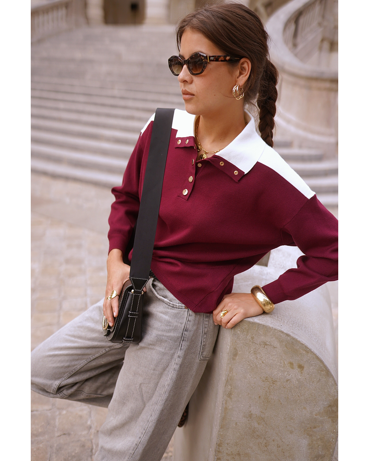 PULLOVER BORDÔ PORMENORES