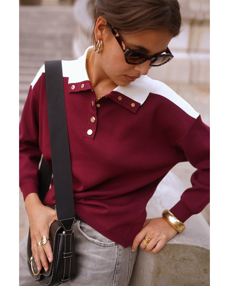 PULLOVER BORDÔ PORMENORES