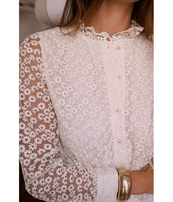 CAMISA RENDADA CRÚ