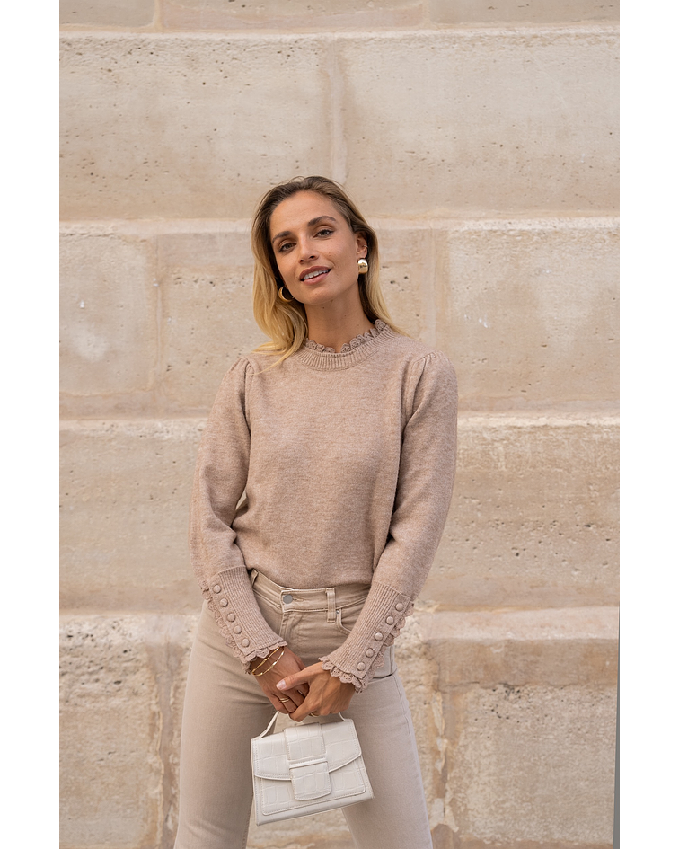 CAMISOLA MALHA TAUPE  