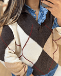 PULLOVER CASTANHO LOSANGOS 