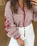 CAMISA VICHY BORDADA