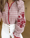 CAMISA VICHY BORDADA