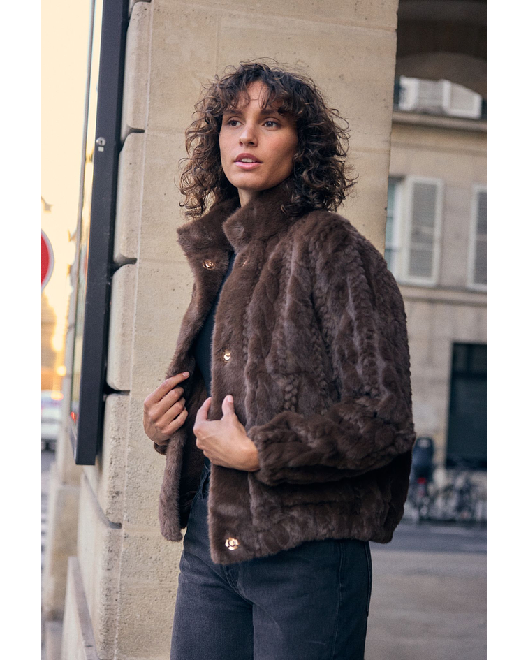 CASACO PELO CASTANHO