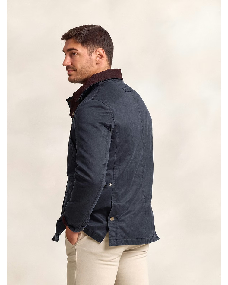 Parka Efeito Encerado | Marinho