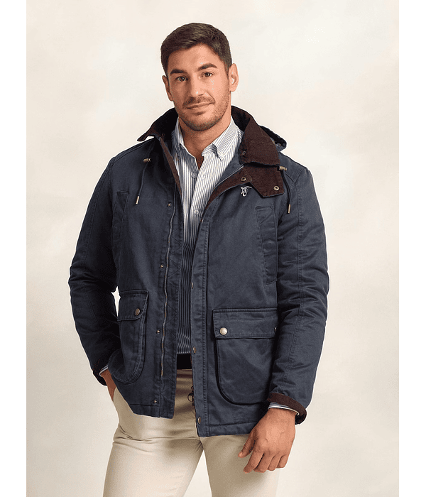 Parka Efeito Encerado | Marinho