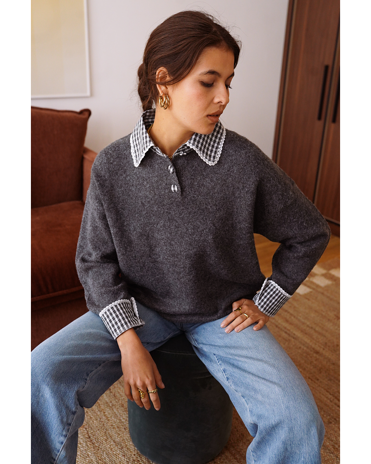 CAMISOLA MALHA GOLA XADREZ