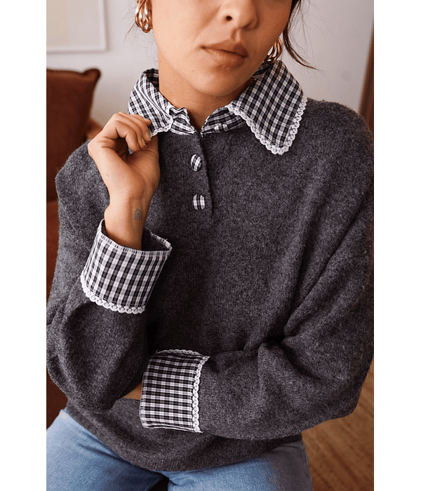 CAMISOLA MALHA GOLA XADREZ