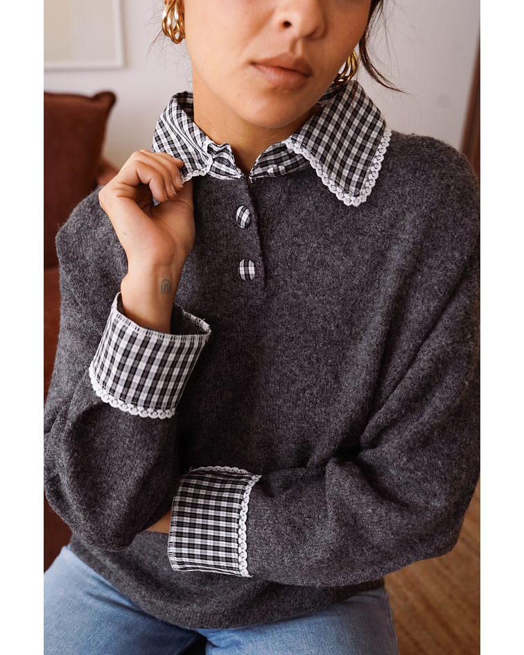 CAMISOLA MALHA GOLA XADREZ