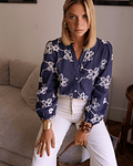 CAMISA AZUL BORDADA 